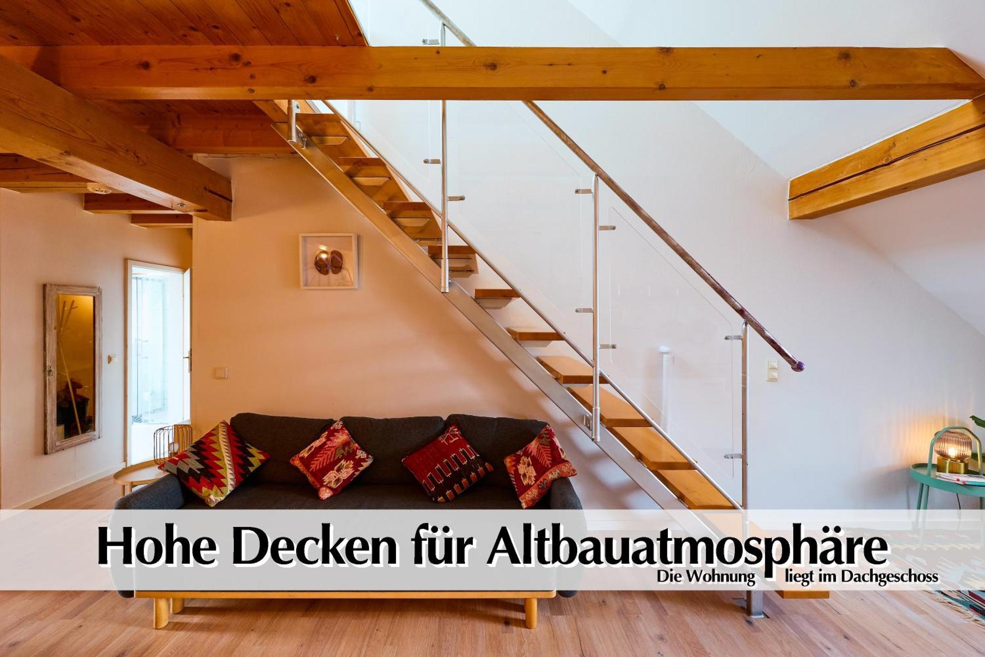 Helle 72Qm Maisonette Wohnung Im Herzen Erfurts Mit Kingsize Bett, Smart-Tv, Etc Luaran gambar